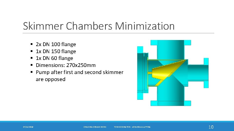 Skimmer Chambers Minimization § § § 27/11/2018 2 x DN 100 flange 1 x