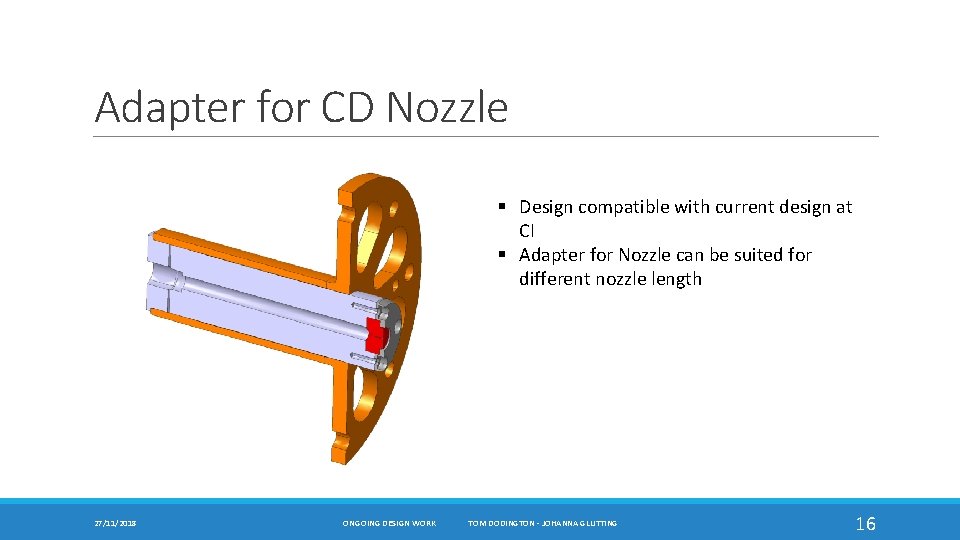 Adapter for CD Nozzle § Design compatible with current design at CI § Adapter