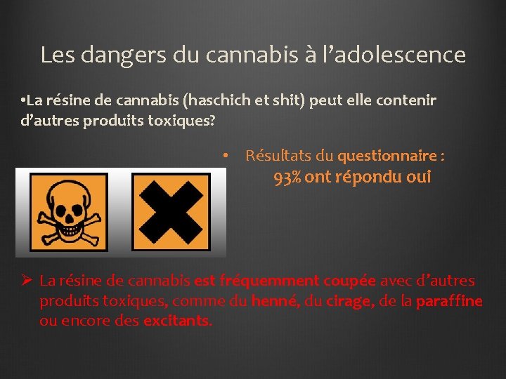 Les dangers du cannabis à l’adolescence • La résine de cannabis (haschich et shit)