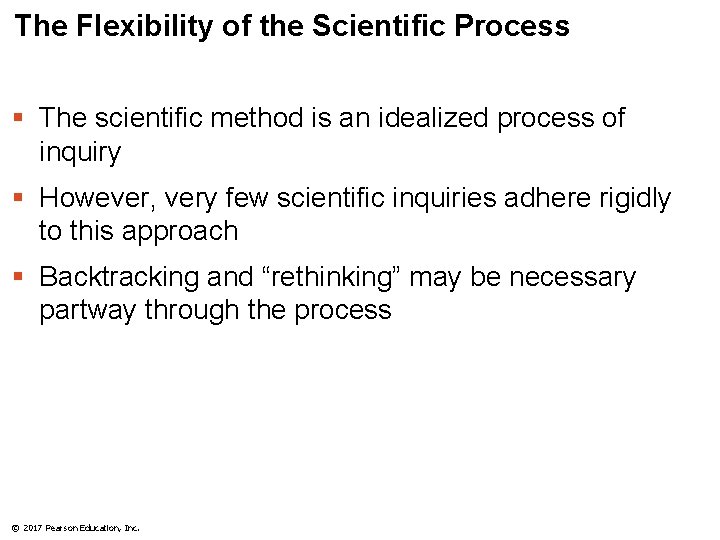 The Flexibility of the Scientific Process § The scientific method is an idealized process