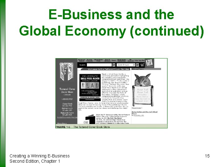 E-Business and the Global Economy (continued) Creating a Winning E-Business Second Edition, Chapter 1