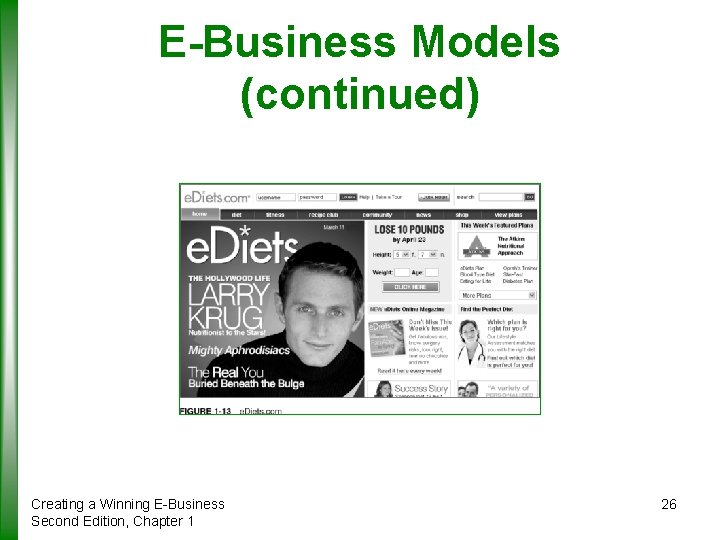 E-Business Models (continued) Creating a Winning E-Business Second Edition, Chapter 1 26 