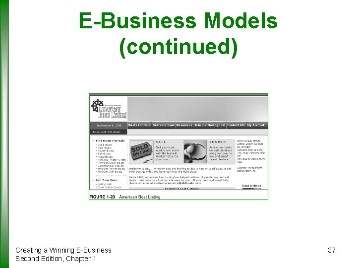 E-Business Models (continued) Creating a Winning E-Business Second Edition, Chapter 1 37 