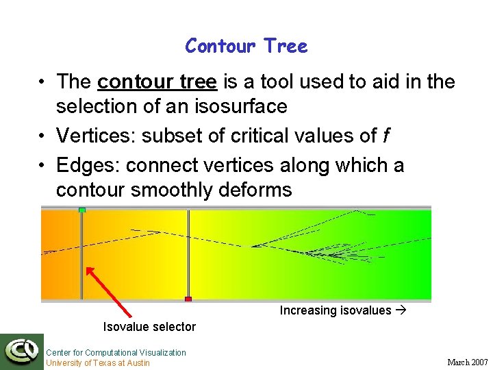 Contour Tree • The contour tree is a tool used to aid in the