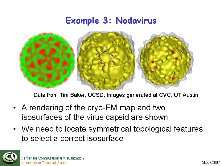 Example 3: Nodavirus Data from Tim Baker, UCSD; Images generated at CVC, UT Austin