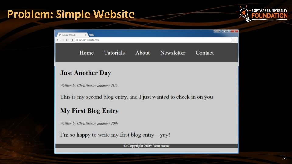 Problem: Simple Website 24 