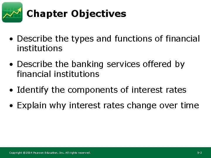 Chapter Objectives • Describe the types and functions of financial institutions • Describe the Chapter Objectives • Describe the types and functions of financial institutions • Describe the