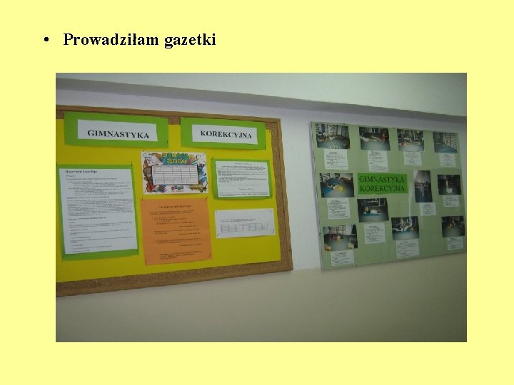  • Prowadziłam gazetki 