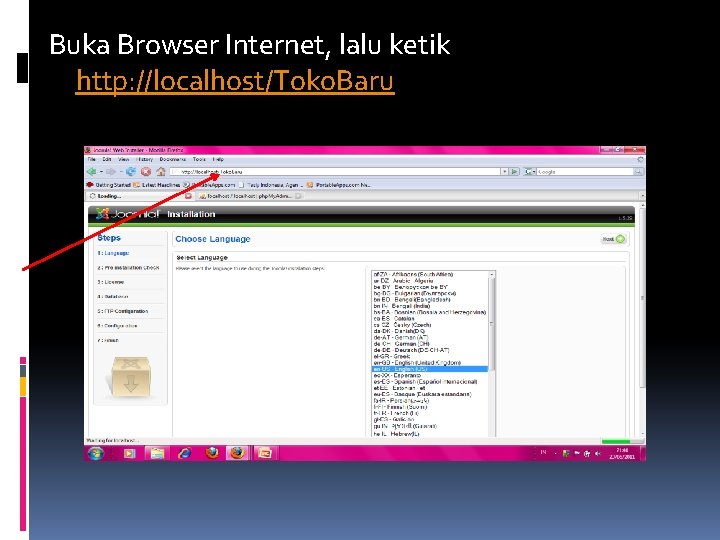 Buka Browser Internet, lalu ketik http: //localhost/Toko. Baru 