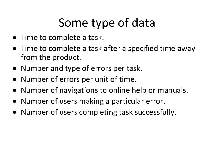 Some type of data · Time to complete a task after a specified time