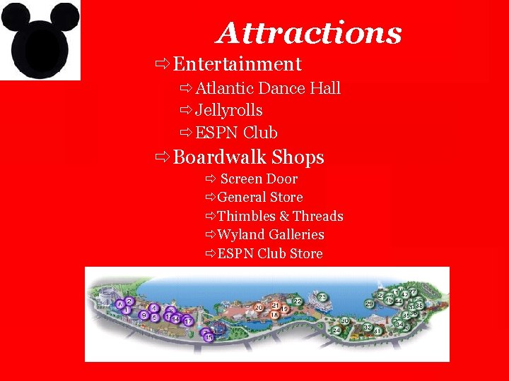 Attractions ð Entertainment ðAtlantic Dance Hall ðJellyrolls ðESPN Club ð Boardwalk Shops ð Screen