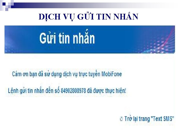 DỊCH VỤ GỬI TIN NHẮN 