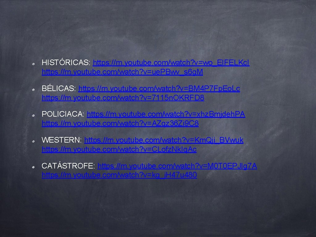 HISTÓRICAS: https: //m. youtube. com/watch? v=wo_EIFELKc. I https: //m. youtube. com/watch? v=ue. PBwv_s 6