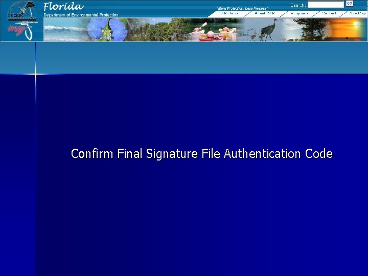 Confirm Final Signature File Authentication Code 