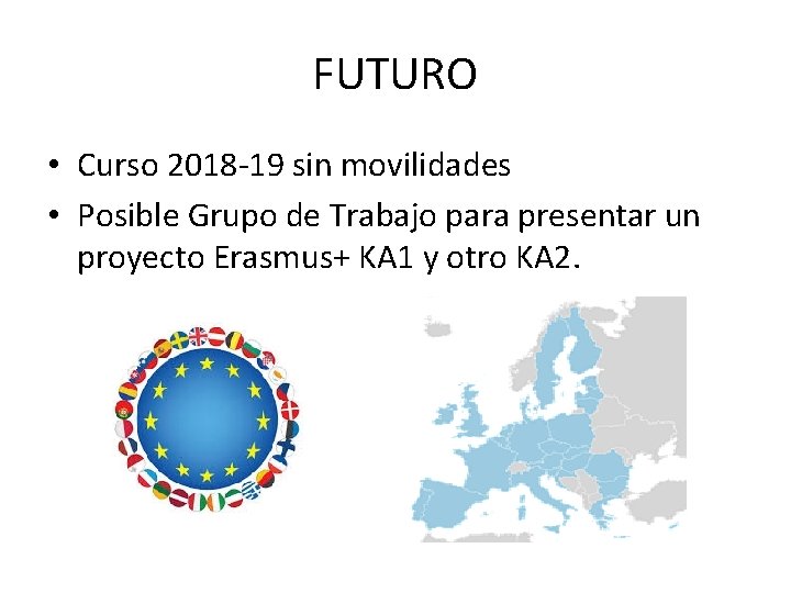 FUTURO • Curso 2018 -19 sin movilidades • Posible Grupo de Trabajo para presentar