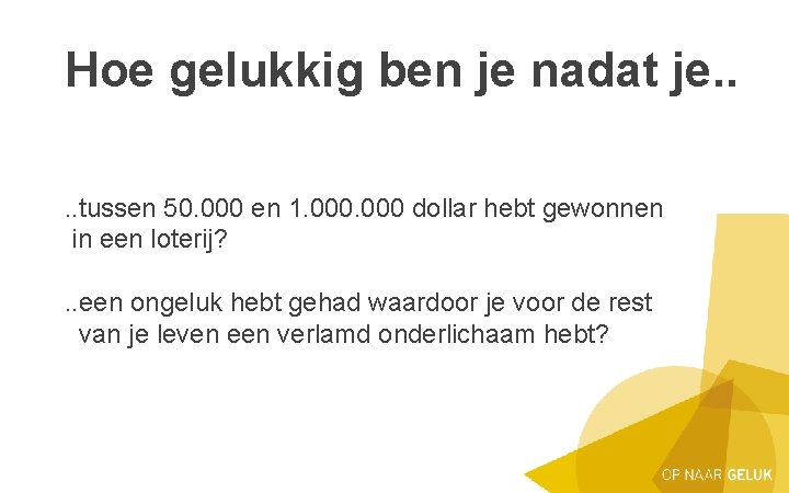 Hoe gelukkig ben je nadat je. . tussen 50. 000 en 1. 000 dollar