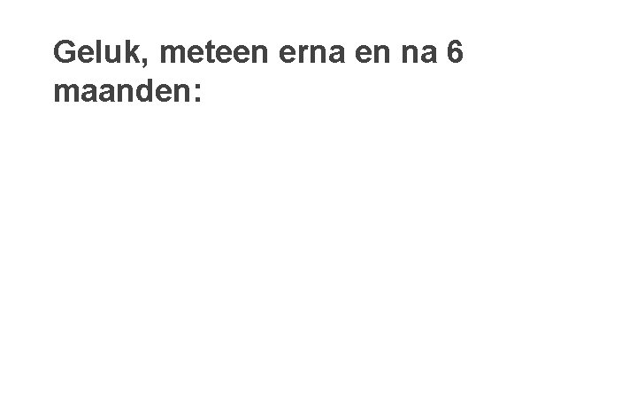 Geluk, meteen erna en na 6 maanden: 