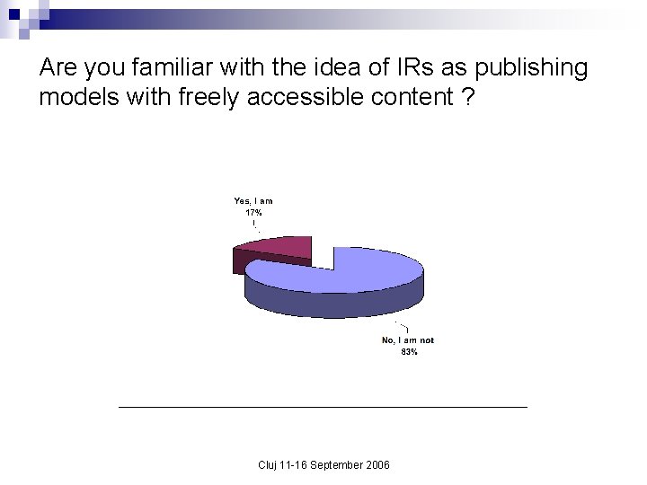 Are you familiar with the idea of IRs as publishing models with freely accessible Are you familiar with the idea of IRs as publishing models with freely accessible
