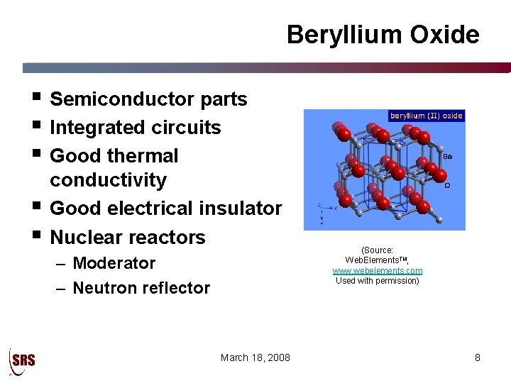 Beryllium Oxide § Semiconductor parts § Integrated circuits § Good thermal § § conductivity