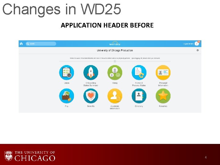 Changes in WD 25 APPLICATION HEADER BEFORE 4 
