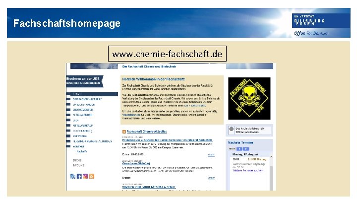 Fachschaftshomepage www. chemie-fachschaft. de 