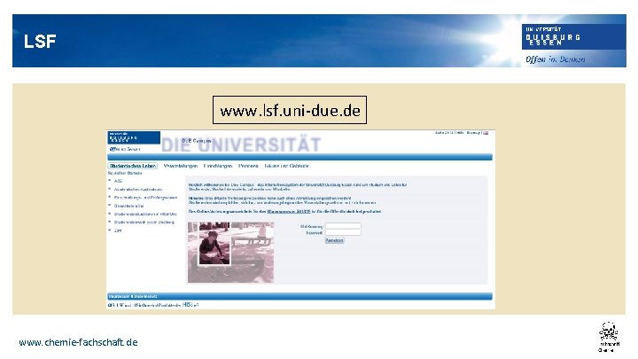 LSF www. lsf. uni-due. de www. chemie-fachschaft. de 