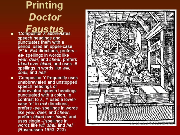 n n Printing Doctor Faustus ‘Compositor X abbreviates speech headings and punctuates them with