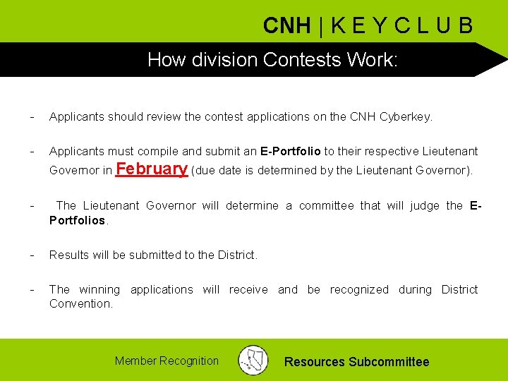 CNH | K E Y C L U B How division Contests Work: -