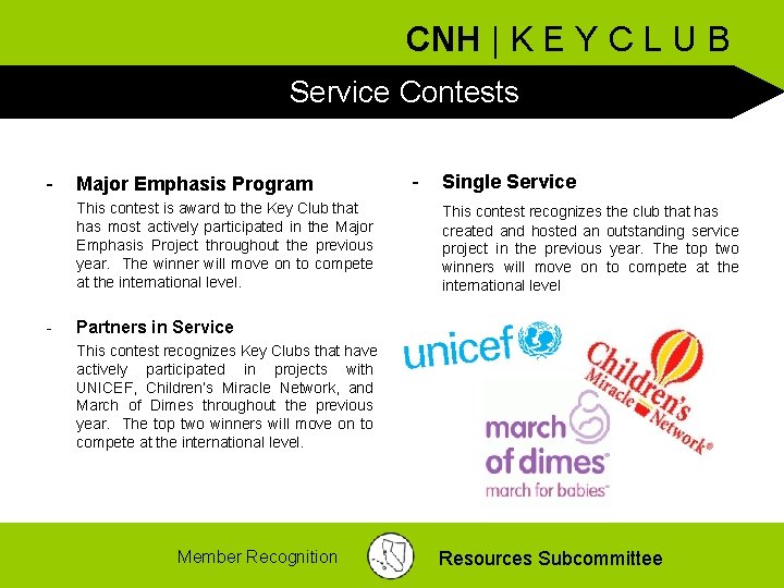CNH | K E Y C L U B Service Contests - Major Emphasis