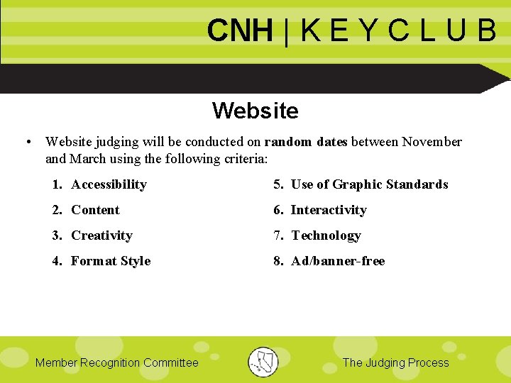 CNH | K E Y C L U B Website • Website judging will