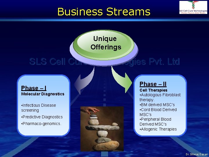 Business Streams Unique Offerings SLS Cell Cure Technologies Pvt. Ltd Phase – I Molecular