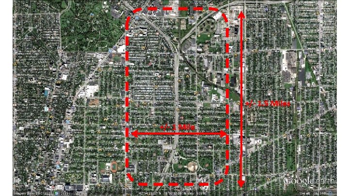 +/- 1. 5 Miles +/- 1 Mile 
