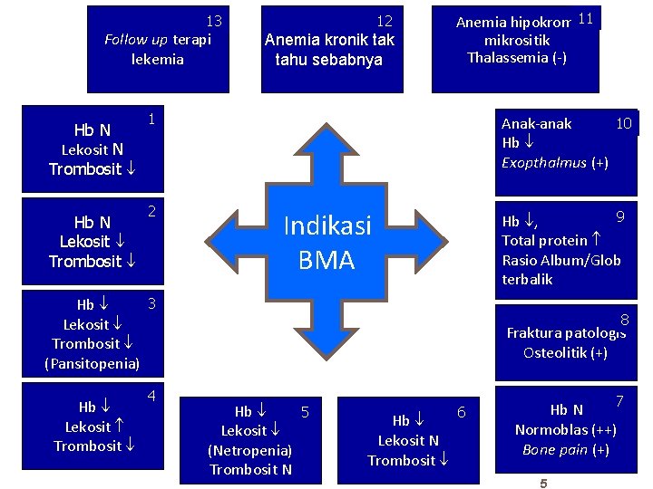 13 Follow up terapi lekemia Hb N Lekosit N Trombosit Hb N Lekosit Trombosit