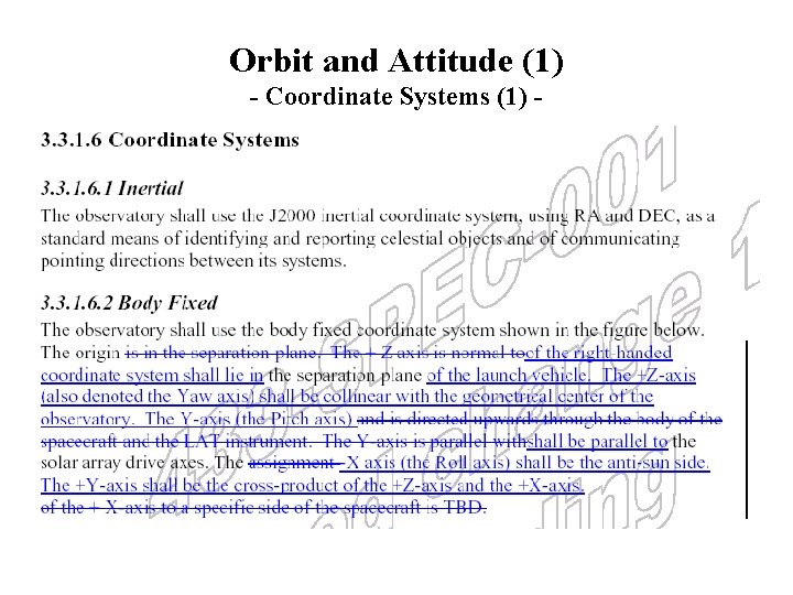 Orbit and Attitude (1) - Coordinate Systems (1) - 