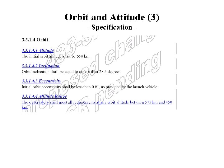 Orbit and Attitude (3) - Specification - 