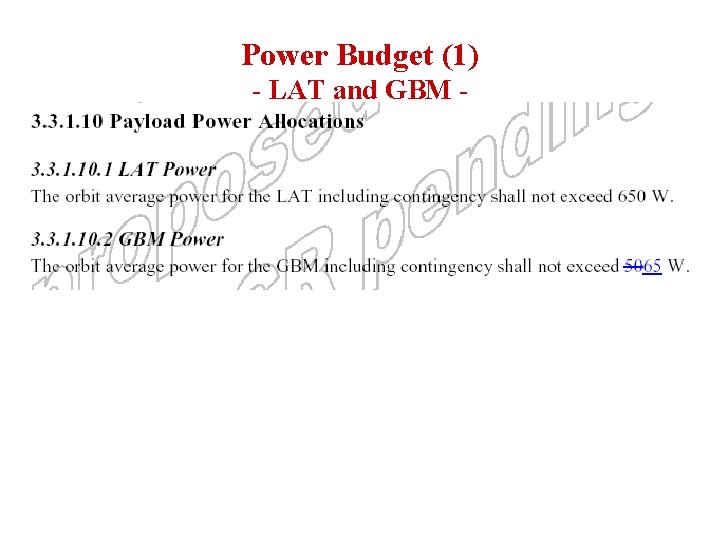 Power Budget (1) - LAT and GBM - 