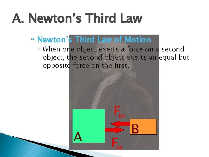 A. Newton’s Third Law of Motion ◦ When one object exerts a force on