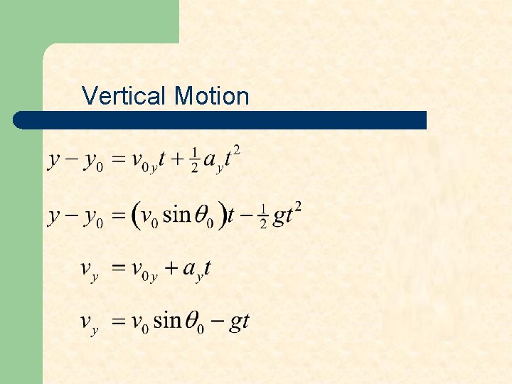 Vertical Motion 