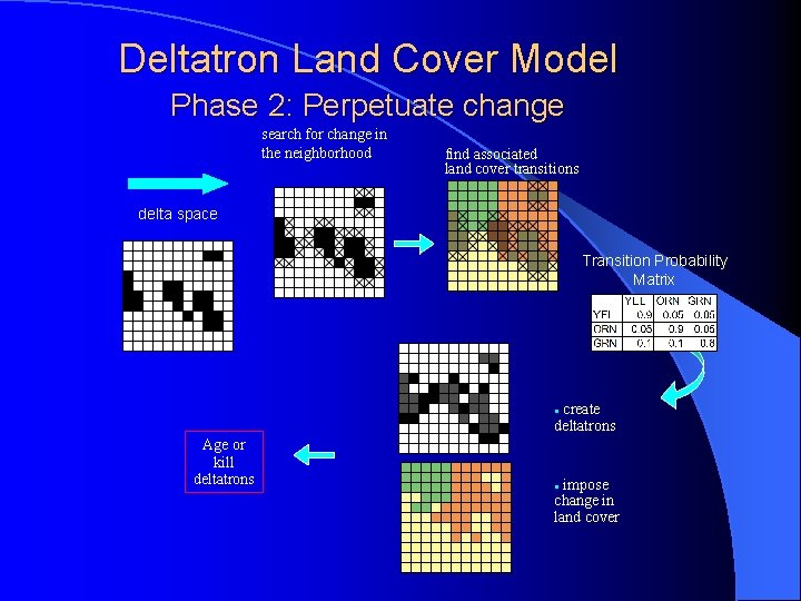 Deltatron Land Cover Model Phase 2: Perpetuate change search for change in the neighborhood