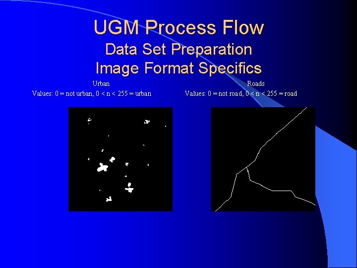 UGM Process Flow Data Set Preparation Image Format Specifics Urban Values: 0 = not