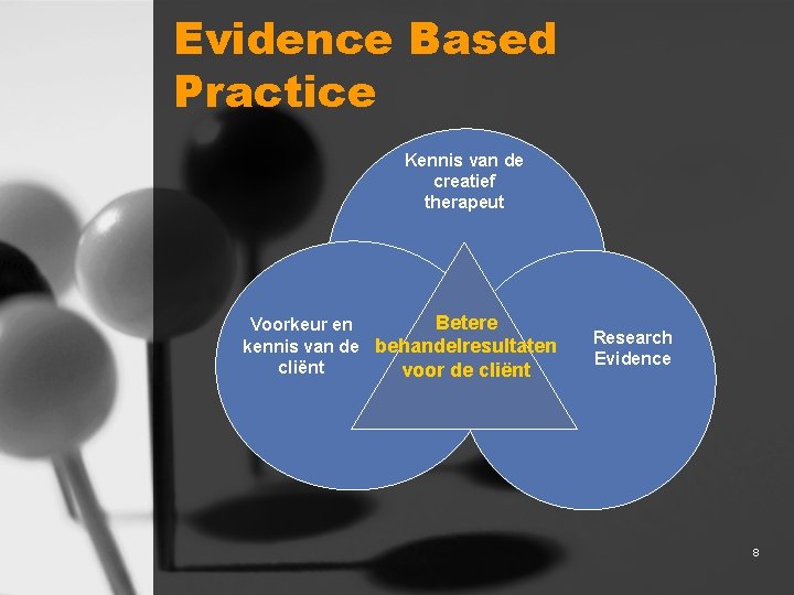 Evidence Based Practice Kennis van de creatief therapeut Betere Voorkeur en kennis van de