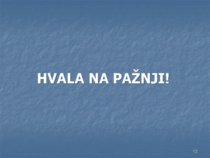 HVALA NA PAŽNJI! 12 