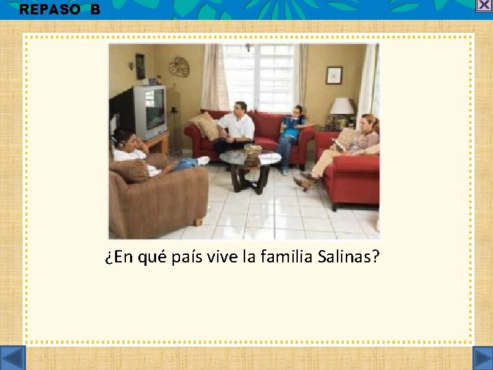 REPASO B ¿En qué país vive la familia Salinas? 