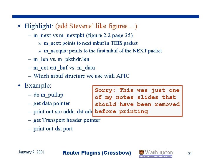  • Highlight: (add Stevens’ like figures…) – m_next vs m_nextpkt (figure 2. 2