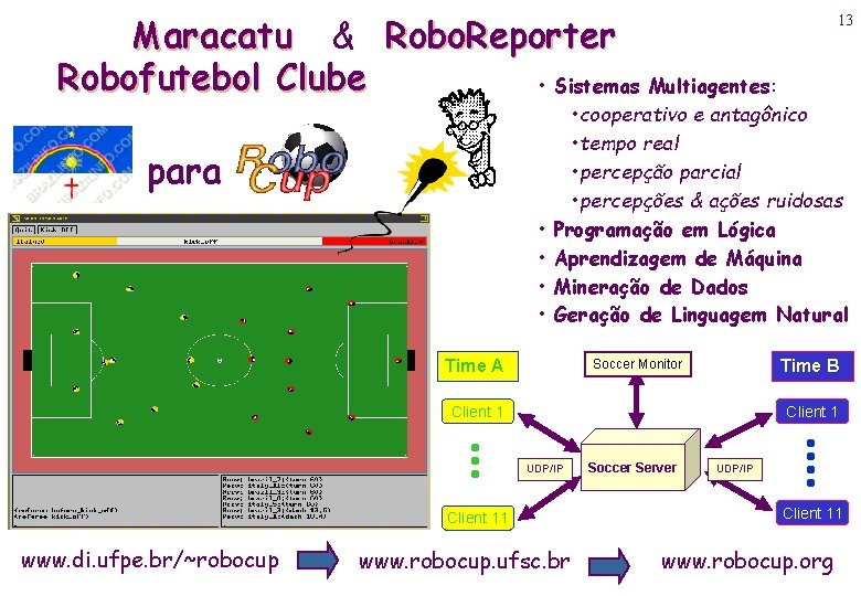 Maracatu & Robo. Reporter Robofutebol Clube • Sistemas Multiagentes: para • • • cooperativo