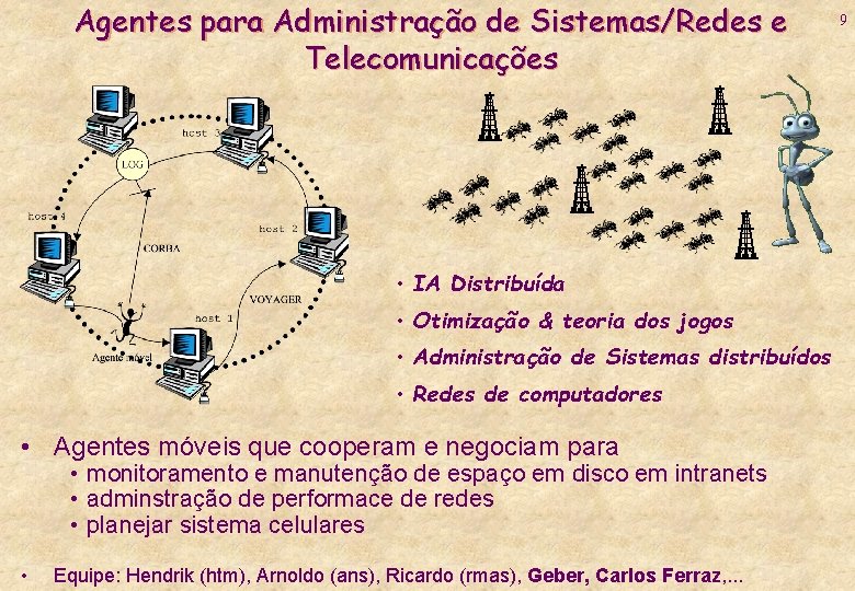 Agentes para Administração de Sistemas/Redes e Telecomunicações • IA Distribuída • Otimização & teoria