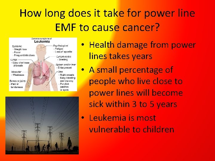 How long does it take for power line EMF to cause cancer? • Health