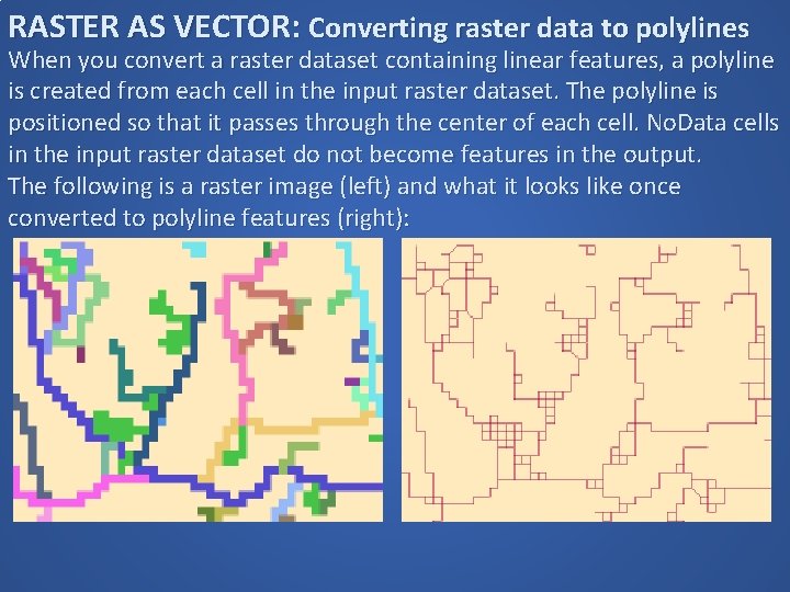 RASTER AS VECTOR: Converting raster data to polylines When you convert a raster dataset RASTER AS VECTOR: Converting raster data to polylines When you convert a raster dataset