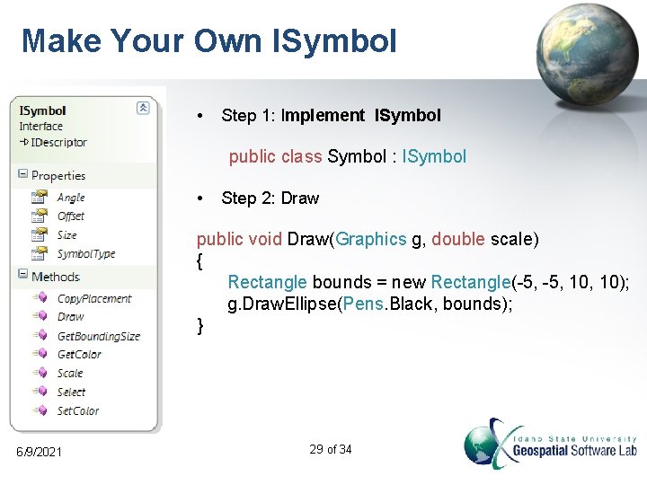 Make Your Own ISymbol • Step 1: Implement ISymbol public class Symbol : ISymbol