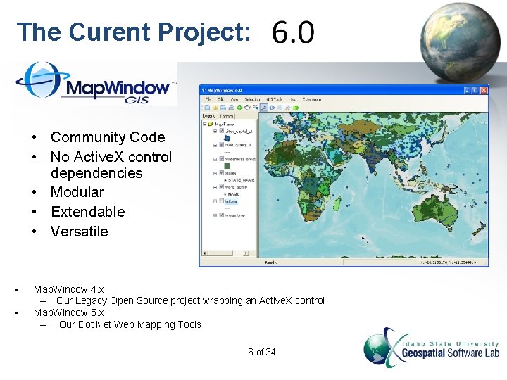 The Curent Project: • Community Code • No Active. X control dependencies • Modular